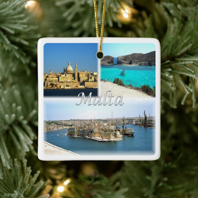 zMT006 VALLETTA, Malta, Europe, Ceramic Ornament (Tree)