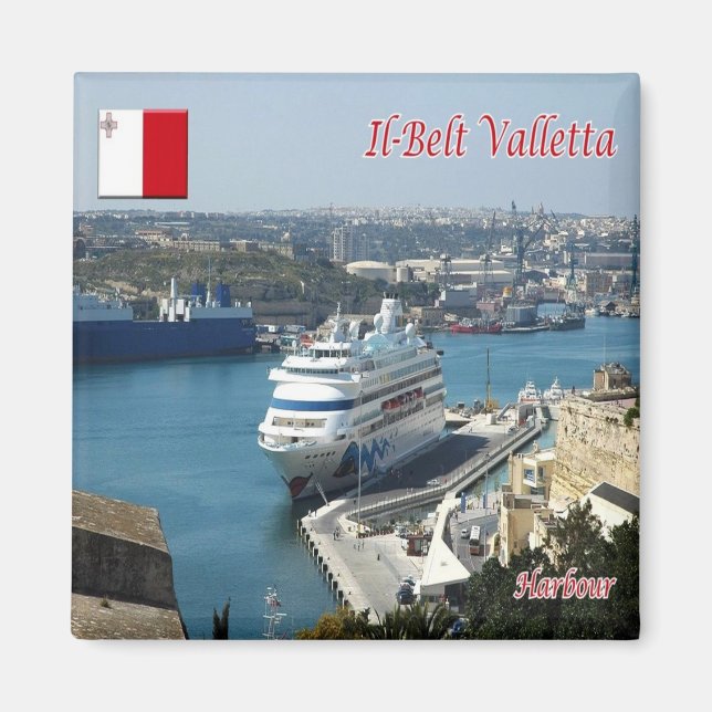 zMT014 IL BELT Harbour VALLETTA, Malta, Fridge Magnet (Front)