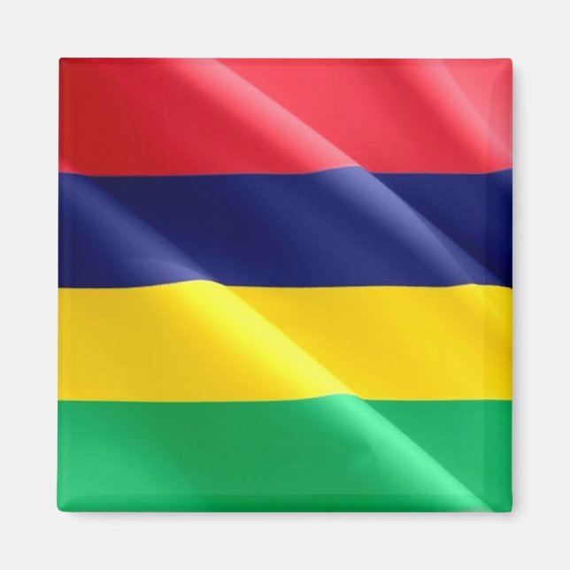zMU002 MAURITIUS, Waving Flag, Africa, Fridge Magnet (Front)