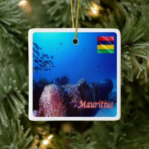 zMU005 MAURITIUS, Image Diving, Africa, Ceramic Ornament