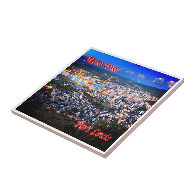 zMU013 PORT LOUIS, Panorama, Mauritius, Tile (Side)