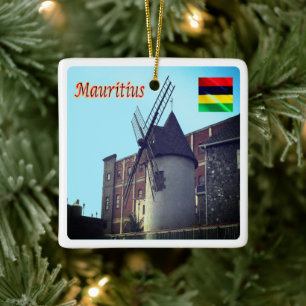 zMU019 MAURITIUS, Windmill, Africa, Ceramic Ornament