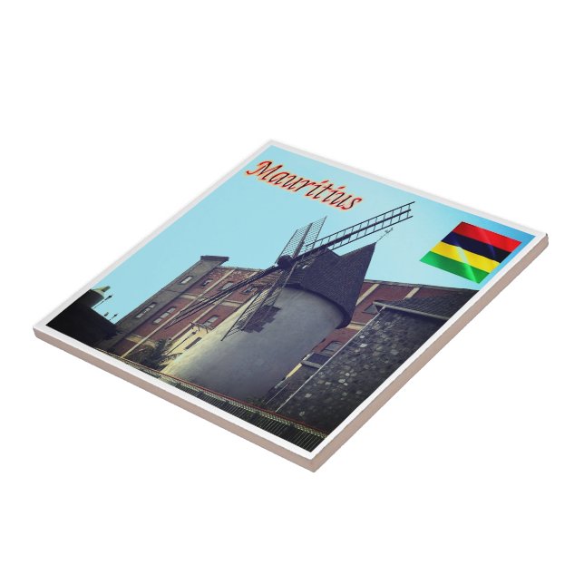 zMU019 MAURITIUS, Windmill, Africa, Tile (Side)