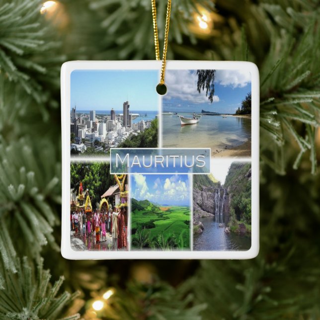 zMU022 PORT LOUIS, Mosaic, Africa, Ceramic Ornament (Tree)