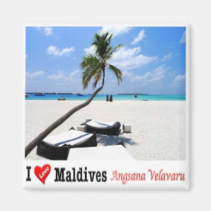 zMV006 i love ANGSANA VELAVARU, Maldives, Fridge Magnet