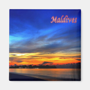 zMV014 sunset MALDIVES, Asia, Fridge Magnet