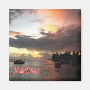 zMV015 GAN harbour, Maldives, Asia, Fridge Magnet