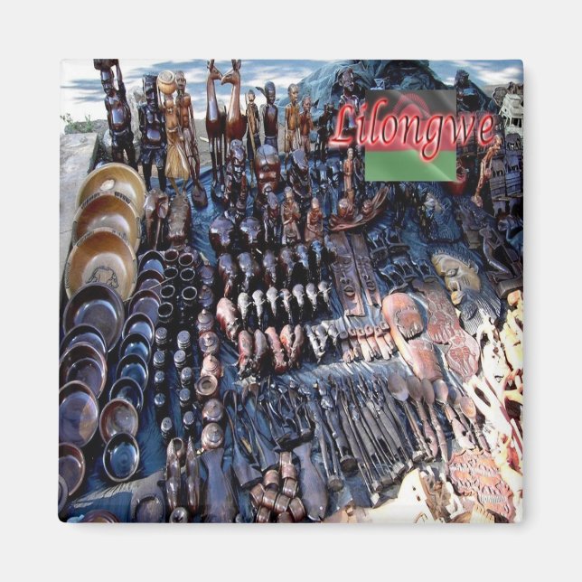 zMW006 LILONGW, Crafts Market, Malawi, Fridge Magnet (Front)
