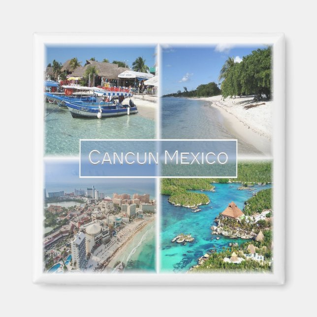 zMX003 CANCUN, Mosaic, Mexico, America, Fridge Magnet (Front)