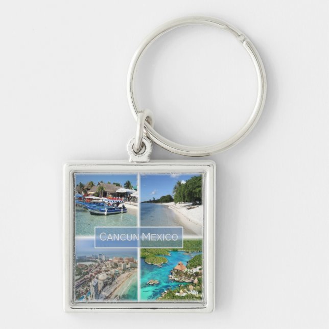 zMX003 CANCUN, Mosaic, Mexico, America, Key Ring (Front)