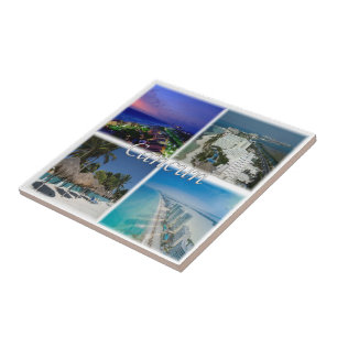 zMX005  CANCUN, Mosaic, Mexico, America, Tile