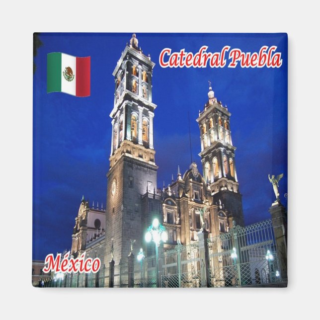 zMX014 MEXICO, Puebla Cathedral, America, Fridge Magnet (Front)