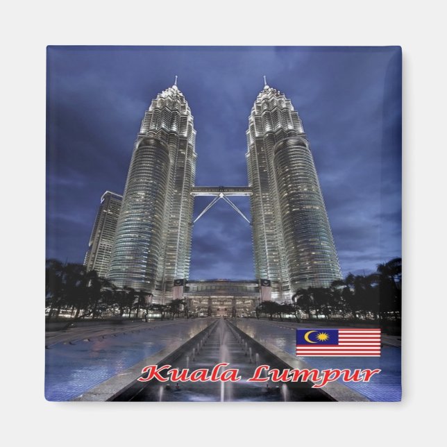zMY005 PETRONAS TWIN TOWERS, Kuala Lampur, Fridge Magnet (Front)