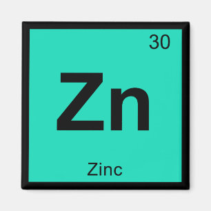 Zn - Zinc Chemistry Periodic Table Symbol Element Magnet