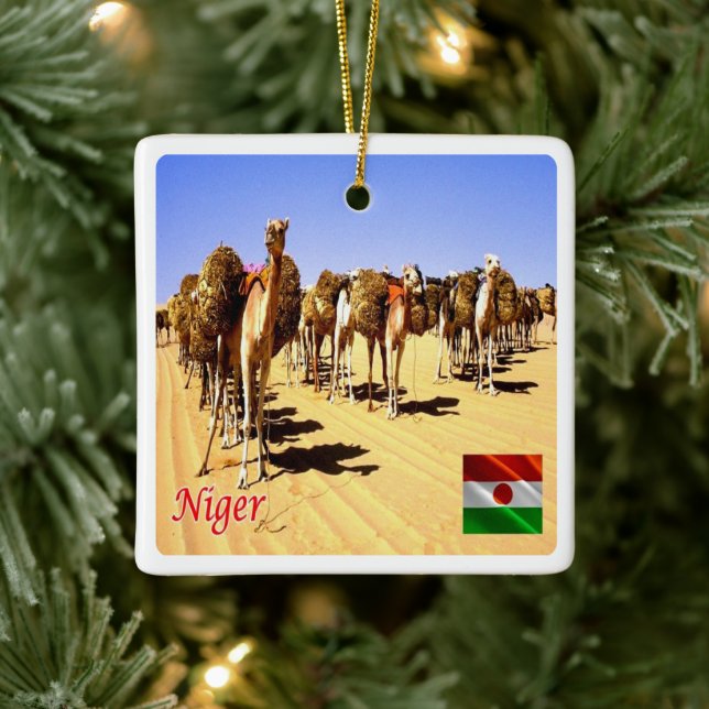 zNE007 NIGER, Oasis Bilma, Africa, Ceramic Ornament (Tree)