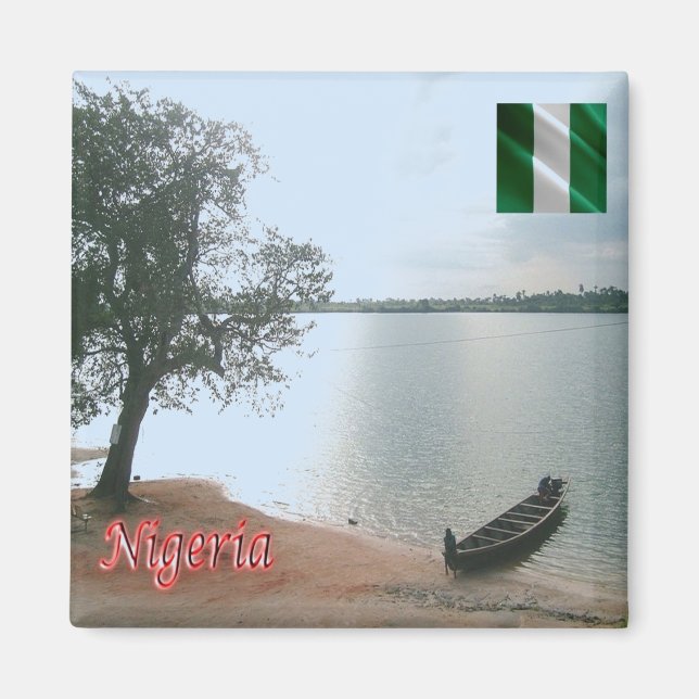 zNG008 NIGERIA, Oguta Lake Cropped, Africa, Fridge Magnet (Front)