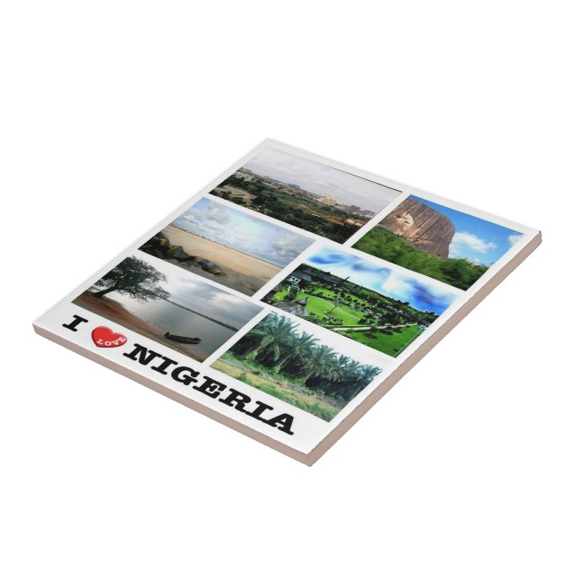 zNG011 NIGERIA I Love, Mosaic, Africa, Tile (Side)