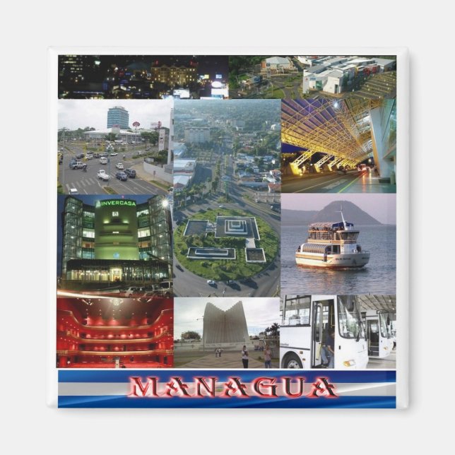 zNI012 MANAGUA, Mosaic, Nicaragua, America, Fridge Magnet (Front)