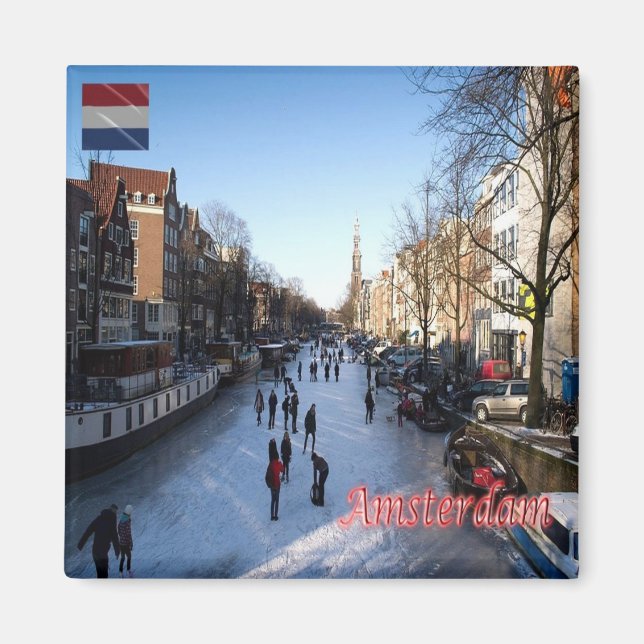 zNL007 AMSTERDAM panorama, Netherlands, Fridge Magnet (Front)