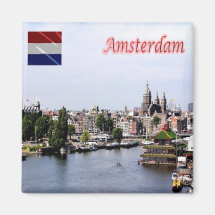 zNL010 AMSTERDAM seen from the sky, Fridge Magnet