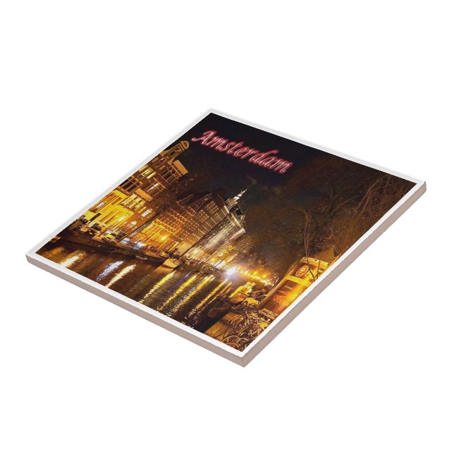 zNL018 AMSTERDAM landscape night, Holland, Tile (Side)