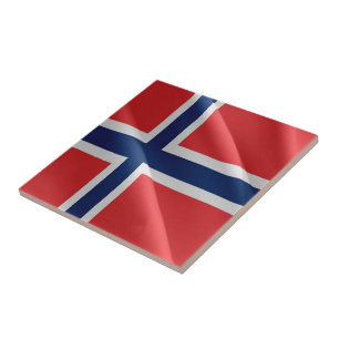 zNO002  NORWEGIAN waving FLAG, Norway, Tile