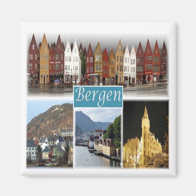 zNO009 BERGEN, Norway, Europe, Fridge Magnet (Front)