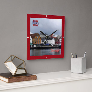 zNO010 STAVANGER, Norway, Europe, Square Wall Clock