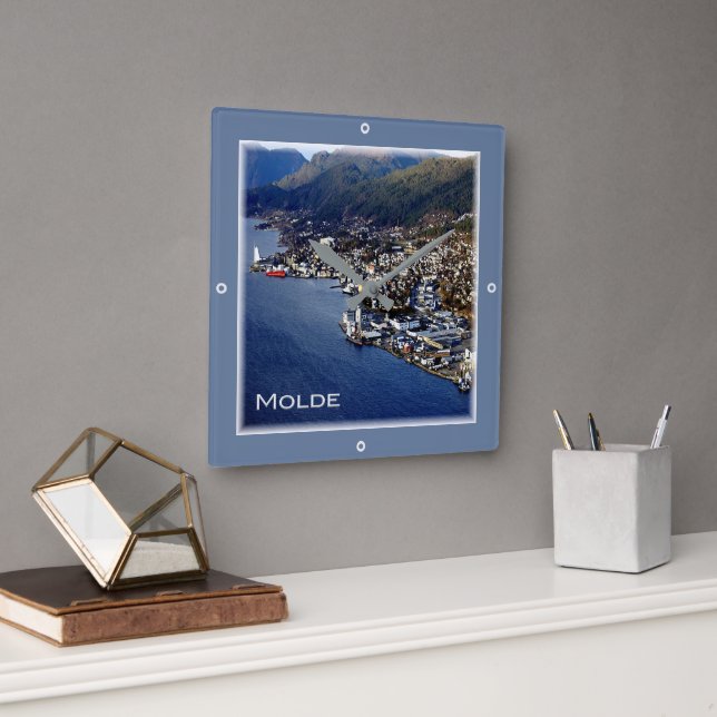 zNO012 MOLDE, Norway, Europe, Square Wall Clock (Office)