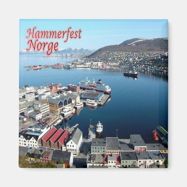 zNO016 HAMMERFEST, Norway, Europe, Fridge Magnet (Front)