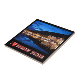 zNO021 BERGEN, Norway "I  Love", Tile