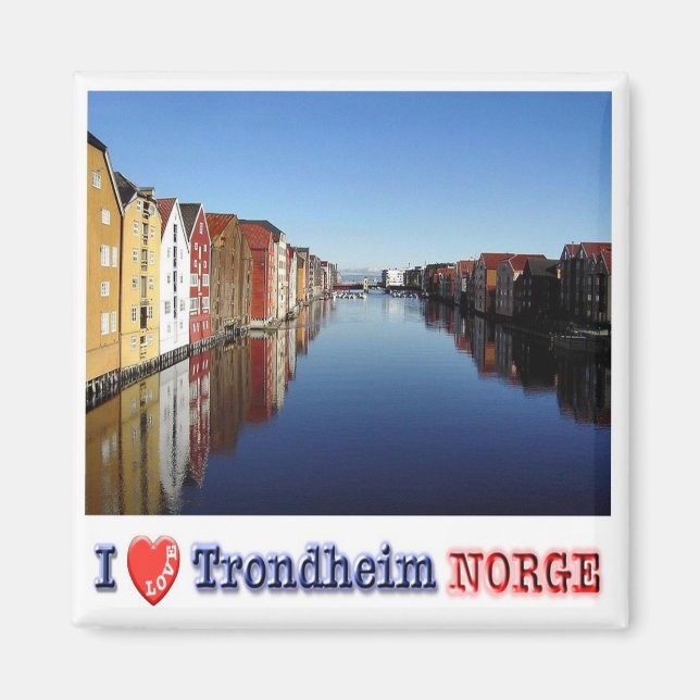 zNO026 TRONDHEIM "I Love", Norway, Europe, Fridge Magnet (Front)