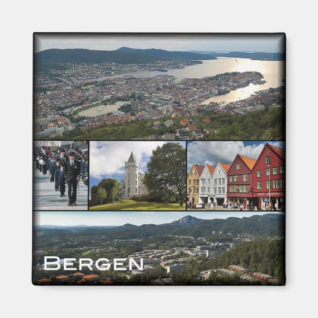 zNO043 BERGEN, Norway, Europe, Fridge Magnet (Front)