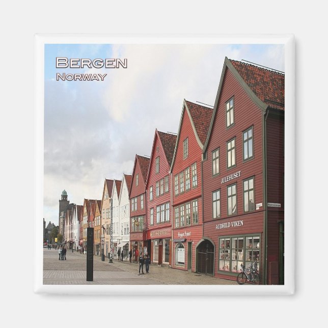 zNO044 BERGEN BRYGGEN, Norway, Europe, Fridge Magnet (Front)