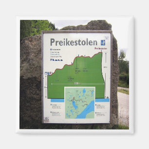 zNO098 PREIKESTOLEN TRAIL MAP Lysefjorden, Norway, Magnet
