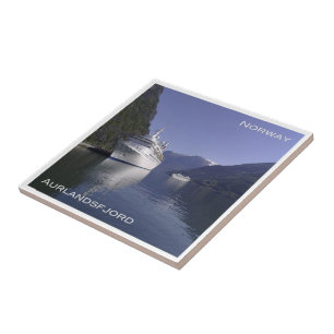 zNO101 AURLANDSFJORD, Cruise ship at Flåm, Norway  Tile