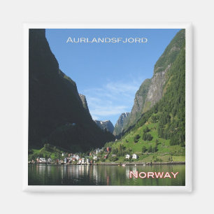 zNO130 AURLANDSFJORD UNDREDAL, from boat, Norway Magnet