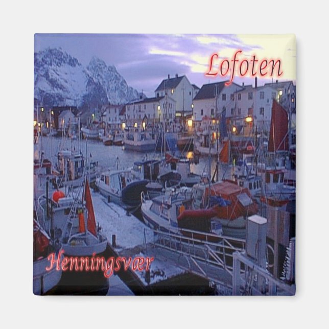 zNO140 HENNINGSVÆR, Lofoten, Norway, Fridge Magnet (Front)