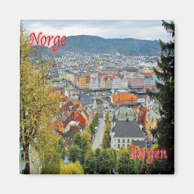 zNO177 BERGEN, Norway, Europe, Fridge Magnet (Front)