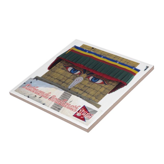 zNP006 Boudhanath Stupa KATHMANDU, Nepal, Tile (Side)