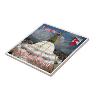 zNP015 BOUDHANATH STUPA, Kathmandu, Nepal, Tile