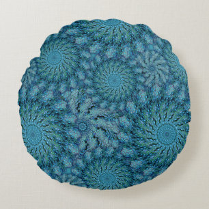 Zoa Coral in Peacock Colours Round Cushion