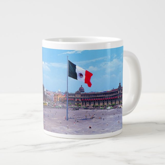 Zocalo, Mexico City, Mexico Large Coffee Mug (Front Right)
