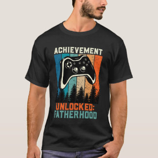 Zocker Papa ACHIEVEMENT UNLOCKED FATHERHOOD LUSTIG T-Shirt