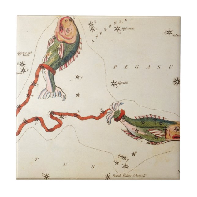 ''Zodia Sign: Pisces'' ceramic tile (Front)