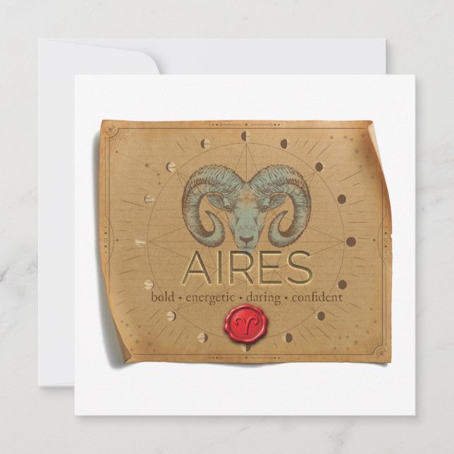ZODIAC - Aires - Personalized Notecard (Front)