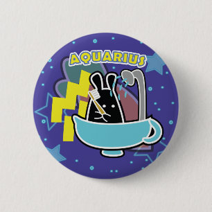 ZODIAC - AQUARIUS 6 CM ROUND BADGE