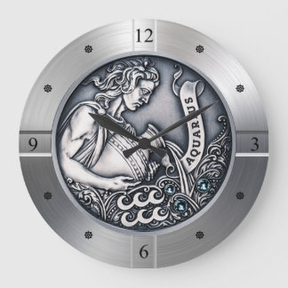 Zodiac ~ Aquarius ~ Celestial ~ Western Astrology Large Clock