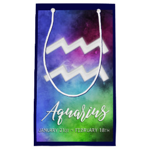 Zodiac : Aquarius Dates Small Gift Bag