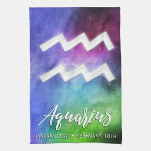 Zodiac : Aquarius Dates Tea Towel